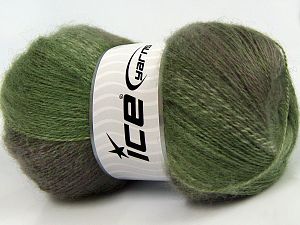 Mohair Pastel Yeşil Tonları Deve Tüyü