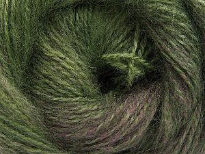 Mohair Pastel Yeşil Tonları Deve Tüyü