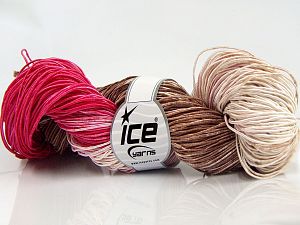 Hand Dyed Batik Fuşya Krem Kahverengi