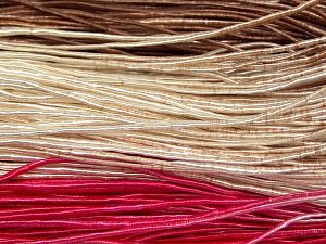 Hand Dyed Batik Fuşya Krem Kahverengi