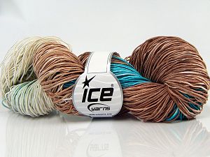 Hand Dyed Batik Turkuaz Krem Kahverengi