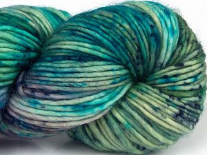 Hand Dyed Superwash Merino Leylak Tonları Yeşil Tonları Mavi Tonları