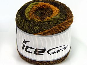Cakes Alpaca Worsted Gold, Dark Brown, Green Shades
