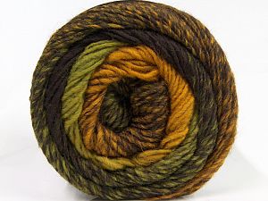 Cakes Alpaca Worsted Yeşil Tonları Altın Koyu Kahverengi