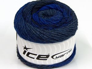 Cakes Alpaca Worsted Blue, Black, Purple