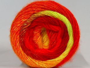 Cakes Alpaca Worsted Kırmızı Turuncu Neon Sarı