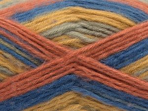 Sale Self-Striping Somon Açık Gri Altın Mavi
