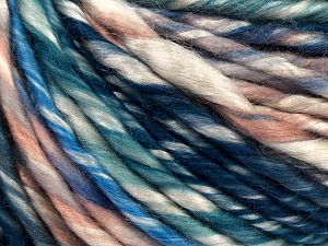 Sale Self-Striping Maron Yeşil Ekru Mavi Tonları