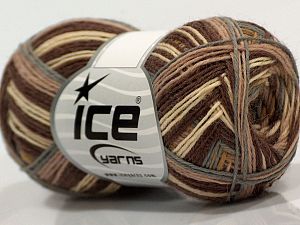 Sale Sock Yarn Gri Krem Kahverengi Tonları