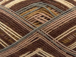 Sale Sock Yarn Gri Krem Kahverengi Tonları