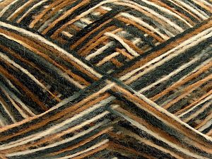 Sale Self-Striping Gri Krem Kahverengi Siyah