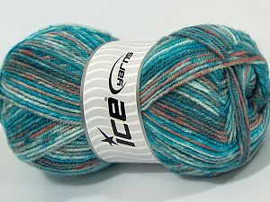 Sale Self-Striping Turkuaz Somon Açık Gri