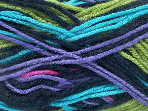 Sale Self-Striping Turkuaz Pembe Leylak Yeşil Siyah