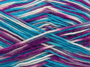 Sale Self-Striping Beyaz Turkuaz Mor