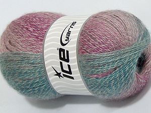 Mohair Pastel Turkuaz Pembe tonları Açık Mürdüm