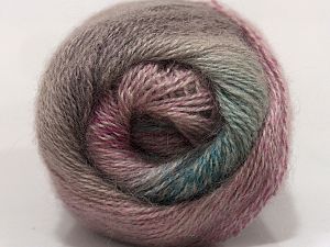 Mohair Pastel Turkuaz Pembe tonları Açık Mürdüm