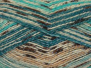 Sale Sock Yarn Turkuaz Tonları Kahverengi Tonları