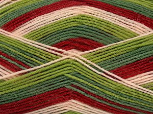 Sale Sock Yarn Kırmızı Açık Pembe Yeşil Tonları