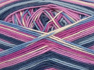 Sale Sock Yarn Leylak Tonları Fuşya Mavi Tonları