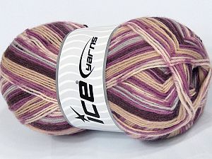 Print Sock Kırmızı Lavanta Yeşil Tonları Bej