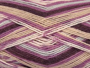 Print Sock Kırmızı Lavanta Yeşil Tonları Bej