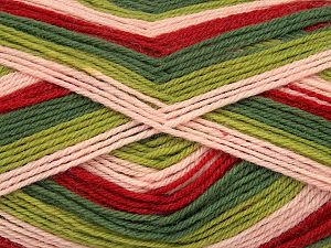 Print Sock Kırmızı Açık Bej Yeşil Tonları