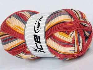 Print Sock Sarı Gri Krem Bakır
