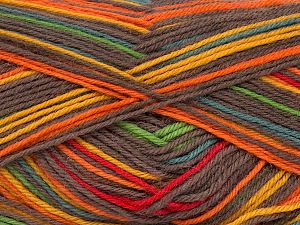 Print Sock Turkuaz Kırmızı Yeşil Altın Deve Tüyü