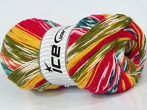 Sale Self-Striping Beyaz Turuncu Yeşil Tonları Fuşya Koyu sarı
