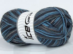 Sale Sock Yarn Gri Deve Tüyü Mavi