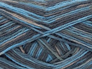 Sale Sock Yarn Gri Deve Tüyü Mavi