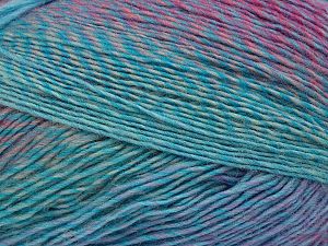 Sale Self-Striping Turkuaz Fuşya