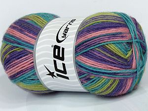 Sale Sock Yarn Turkuaz Mor Pembe Yeşil