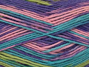 Sale Sock Yarn Turkuaz Mor Pembe Yeşil