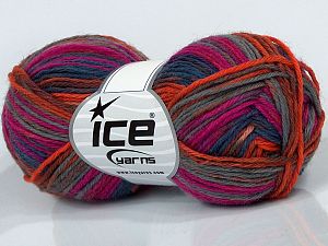 Sale Sock Yarn Somon Kot Mavisi Gri Fuşya