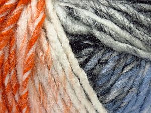 Sale Self-Striping Beyaz Turuncu Mavi Siyah