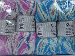 Sale Self-Striping Çok renkli Baby Wool Design Yarns