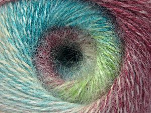 Mohair Pastel Turkuaz Yeşil Krem Bordo