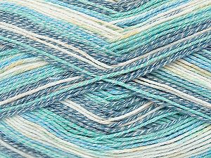 Super Cotton Sock Sarı Yeşil Tonları Krem Mavi