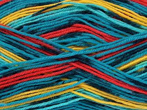 Sale Sock Yarn Sarı Turkuaz Tonları Turuncu lacivert