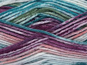 Sale Self-Striping Beyaz Turkuaz Somon Mor Yeşil