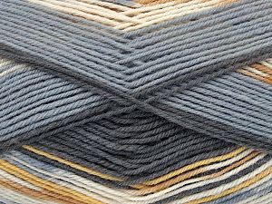 Sale Sock Yarn Gri Tonları Altın Krem