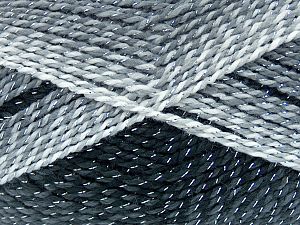 Simli İplik Beyaz Gri Siyah