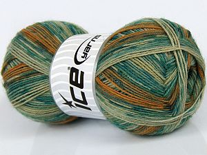 Multicolor Sock Yeşil Tonları Altın