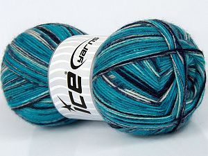 Multicolor Sock Turkuaz Krem Mavi Tonları