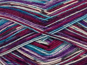 Multicolor Sock Turkuaz Mor Tonları Krem