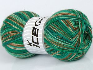 Multicolor Sock Yeşil Tonları Krem Kahverengi