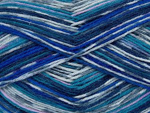 Multicolor Sock Turkuaz Leylak Gri Tonları Mavi Tonları