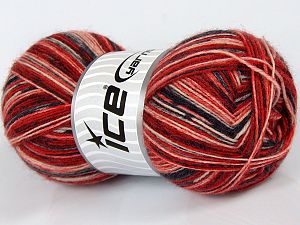 Multicolor Sock Kırmızı Tonları Krem Siyah