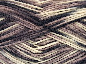 Sale Sock Yarn Leylak Tonları Krem Siyah